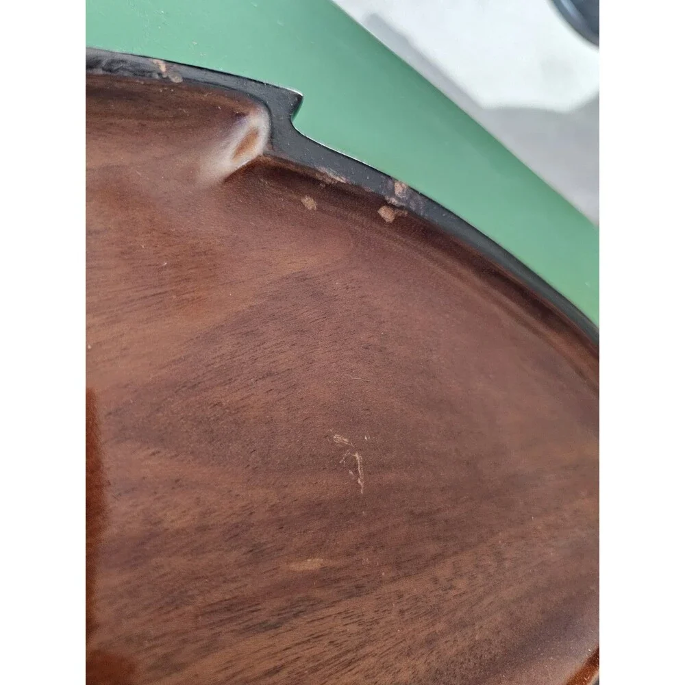 Vintage Wood Leaf Shaped Tray 3 Sections 16 Inches Long Made In Haiti